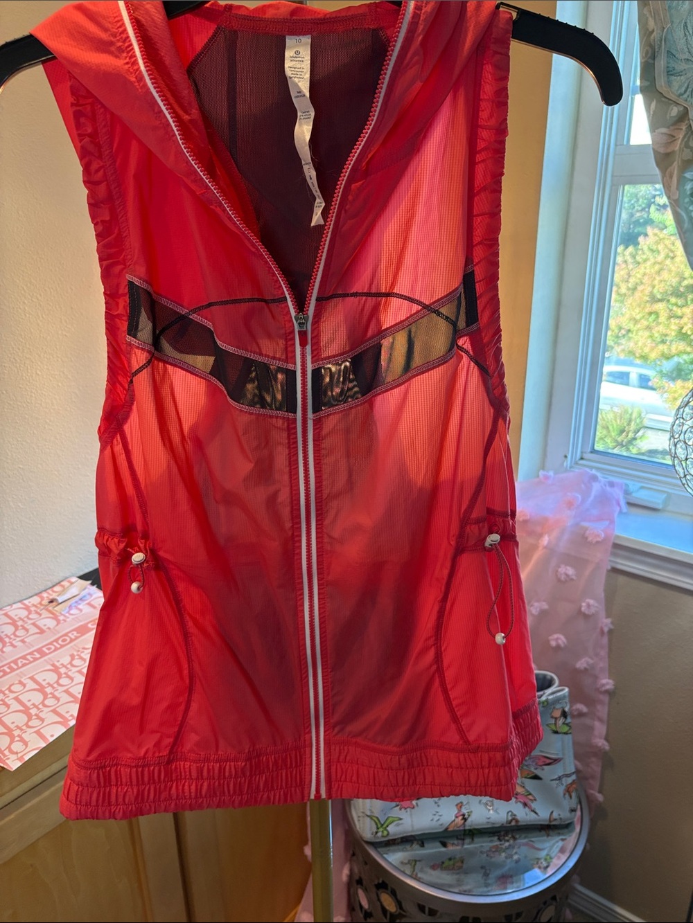 lululemon athletica Red Hooded Lightweight Mesh Vest